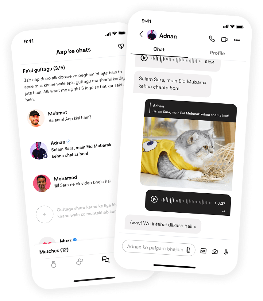 Muzz mockup image chat
